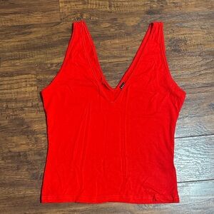 SHEIN Bold Red V-Neck Tank Top